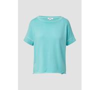 Baumwollshirt mit Wascheffekt und Rollsaum 42 türkis 2176733.6323.42