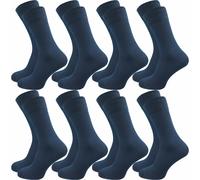 Baumwollsocken 100 % Herren | ohne Naht | Weich & Bequem (8 Paar) - Blau / 43 - 46