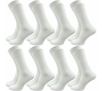 Baumwollsocken 100 % Herren | ohne Naht | Weich & Bequem (8 Paar) - Weiss / 39 - 42