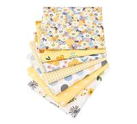 Baumwollstoff Meterware Stoffpaket 50 x 50 cm,7 Stück Stoffe zum Nähen Patchwork Stoff Paket,Blumen Muster Gedruckt Craft Stoffe,Quadrate Baumwollstoff Meterware Patchwork für das Nähen DIY Handwerk