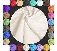 Baumwollstoff Meterware Uni Creme 240cm MAXI BREITE 50cm Länge 100% Baumwolle Patchwork Dekostoff Baumwolle Stoffe Einfarbig zum Nähen