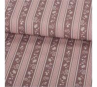 Baumwollstoff Trachtenstoffe Streifen Blumen Altrosa weiß 1,6m Breite