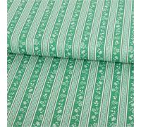 Baumwollstoff Trachtenstoffe Streifen Blumen grün weiß 1,6m Breite