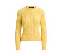 Baumwollstrickjacke mit Zopfmuster S Yellow