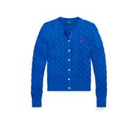 Baumwollstrickjacke mit Zopfmuster XXL Blue