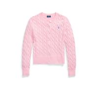 Baumwollstrickjacke mit Zopfmuster XXS Pink