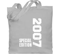 Baumwolltasche - 18. Geburtstag - Special Edition 2007 - Unisize - Hellgrau - geburtstagsgeschenke 18 jahre geschenke 18.geburtstag volljährig 2005 baumwolle gastgeschenk zum geschenk für 18ten