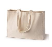 Baumwolltasche Einkaufstasche Ecru 450x120x350 mm 280 g Griff: 70 cm
