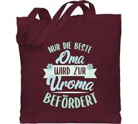 Baumwolltasche - Geschenk - Nur die beste Oma wird zur Uroma befördert grün - Unisize - Bordeauxrot - geschenke für uromas omas omi groseltern beutel kleinigkeit grandma baumwolle urlioma tasche