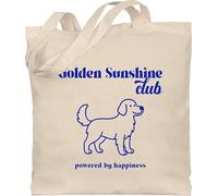 Baumwolltasche - Hunde - Vintage Golden Retriever Club - Mischling Geschenk Hundeliebhaber retro print - Unisize - Naturweiß - geschenke tasche hund hundebesitzer stofftasche hundemotiv hunden