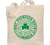 Baumwolltasche - St. - Saint Patricks Day Outfit Logo Badge Shamrock Ireland Leprechaun I St Paddys I Pot of Gold Saint Pattys Irland - Unisize - Naturweiß - sankt patrick st.patricks irische irish
