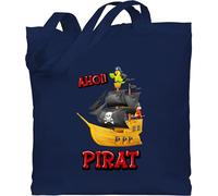Baumwolltasche - Taschen - Ahoi Pirat | Piratenschiff | Piratenmotiv | Piratenparty | Ahoi Piraten | Piraten Schatzsuche | Piratenthema - Unisize - Navy Blau - pirate bag for kids motiv tasche mit