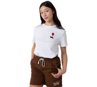 Bavarian Caps Damen T-Shirt Dackelexpress Stick Weiß XS