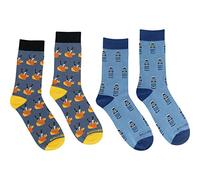 Bavarian Caps Herren Schmankerl 2er Sockenbox, grau-blau, EU 41-46