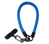 BAWAKO Premium Schlüsselband mit Karabinerhaken, Handband für Schlüssel Namensschild Handy Kamera, Schnappfeder, Schlüsselanhänger Damen und Herren, Lanyard rund gewebt (Blau)