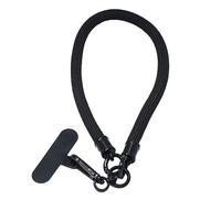 BAWAKO Premium Schlüsselband mit Karabinerhaken, Handband für Schlüssel Namensschild Handy Kamera, Schnappfeder, Schlüsselanhänger Damen und Herren, Lanyard rund gewebt (Schwarz)