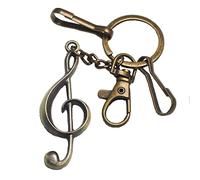 BAWAKO Schlüsselanhänger aus hochwertigen Metall mit Karabiner und bezaubernde Metall Accessoire， Schlüsselring für Autoschlüssel Wohnungschlüssel tolle Qualität (Musik)