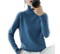 BAWUTZ Kaschmir-Pullover für Damen, Rollkragenpullover Damen,Langarmpullover, Freizeitpullover, Stehkragen Strickpulli Langarm Rolli Sweater für Herbst Winter (Blau,XXL)