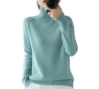 BAWUTZ Kaschmir-Pullover für Damen, Rollkragenpullover Damen,Langarmpullover, Freizeitpullover, Stehkragen Strickpulli Langarm Rolli Sweater für Herbst Winter (Grün,XXL)