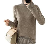 BAWUTZ Kaschmir-Pullover für Damen, Rollkragenpullover Damen,Langarmpullover, Freizeitpullover, Stehkragen Strickpulli Langarm Rolli Sweater für Herbst Winter (Kamel,XL)