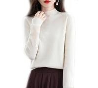 BAWUTZ Kaschmir-Pullover für Damen, Rollkragenpullover Damen,Langarmpullover, Freizeitpullover, Stehkragen Strickpulli Langarm Rolli Sweater für Herbst Winter (Weiß,M)