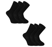 Baxboy Socken Herren und Damen 12-Paar Pack, Komfort Business Socken, Atmungsaktive Baumwollsocken, Freizeitsocken Schwarz,Grau,Blau 39-42 | 43-46, Farbe:6 Paar | Schwarz, Größe:43-46