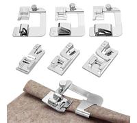 Baxcdyswe 6 Stück Nähfuß Edelstahl, Multifunktions Nähfüße, Rollsaumfuss für Nähmaschine, Rollsaumfuß, Nähmaschinen Zubehör für Brother Singer, W6, Elina, Janome(3/4/6 mm, 4/8,6/8,8/8 Zoll)