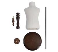 Baxnore Schaufensterpuppe, Kleiderform, Kinder-Display, Torso, halber Körper mit Holzsockel, einfache Montage, Leinenstoff für Bekleidungsgeschäft, Schaufenster, Schneiderei, Fotog (9,8-Zoll-Basis