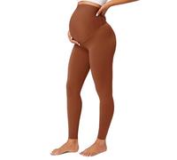 BAYDI Nudi Blickdichte Umstandsleggings High Waist Umstandshose Damen Schwangerschaft Leggings Lang Stretch Schwangere Hose