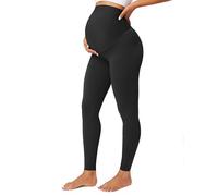 BAYDI Nudi Blickdichte Umstandsleggings High Waist Umstandshose Damen Schwangerschaft Leggings Lang Stretch Schwangere Hose