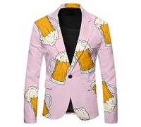 Bayern Trachtensakko Herren Oktoberfest Trachtenjacken Trachtenjacke Jacken Traditionelles Karneval Winter Herren Freizeitmantel mit Druck für Karneval Moderner Business Style für Winter (XL)