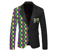 Bayern Trachtensakko Herren Oktoberfest Trachtenjacken Trachtenjacke Jacken Traditionelles Karneval Herrenmode Freizeitmode Karneval Bedruckter Taschenanzug Stilvolles Herrenjackett für elegante(XL)
