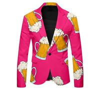 Bayern Trachtensakko Herren Oktoberfest Trachtenjacken Trachtenjacke Jacken Traditionelles Karneval Winter Herren Freizeitmantel mit Druck für Karneval Moderner Business Style für Winter (S)