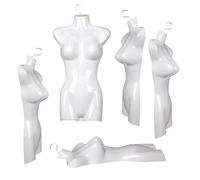 Bayli 5er Set Torso Weiblich - 66 cm Damentorso aus Kunststoff - Oberkörper Halbplastik in Farbe weiß - Mannequin Büste - Halbplastischer Damenbody - Puppe Figur - Schaufensterpuppe mit Haken