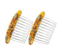 BAZEITFLOW 2 Stück Französische Steckkämme mit Marmor design Kleine Haarkämme für Elegante Hochsteckfrisuren Robuste Eisenzähne Vielseitiger Haarschmuck für Braut Party und Alltag