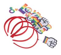 BAZEITFLOW 4 Stück Regenbogen Haarreifen Pride Month Haaraccessoires aus Filz und Kunststoff Fest Sitzend Party Kopfschmuck für Lgbtq Feiern und Foto Requisiten