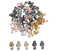 BAZEITFLOW 50 Stück Teiliges Dreadlock Haarschmuck Spiral Haarclips in Gold Silber Roségold Schwarz Bunt Vintage Afro Zopf Schmuck zum Flechten für Frauen Festival Party Frisuren