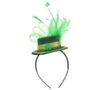 BAZEITFLOW Grüner Haarreif mit Irischem Kleeblatt Leichter Haarschmuck für St Patricks Day Party und Karneval Bequemes Stirnband für Damen und Festliche Anlässe