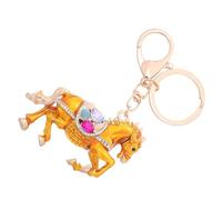 BAZEITFLOW Rhinestone Pferde Schlüsselanhänger Damen Metalllegierung Anhänger Chinesisches Neujahr Feng Shui Schmuck Geschenk für Taschen Auto Schlüssel