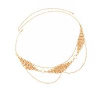 Bbajszx Geflochtene Taillenkette, Körperschmuck, leicht zu befestigen, Festival Kleidung, trendige, rostfreie Metall Hüftkette