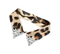 Bbajszx Stilvolles Leopardenmuster, abnehmbarer Kragen, weiche Polyester Halsbekleidung für Damen und Herren, Polyester Halsaccessoire