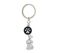 bbeart® Dog Keyring Keychain, Schlüsselanhänger aus kleinem Hundemetall mit Schlüsselbund Keyring Key Tags Car Keyring Pocket Charm Bichon Frise