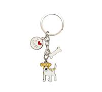 bbeart® Dog Keyring Keychain, Schlüsselanhänger aus kleinem Hundemetall mit Schlüsselbund Keyring Key Tags Car Keyring Pocket Charm Jack Russell -A, Small