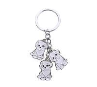 BbearT® Hundemarke, Hunde-Schlüsselanhänger, niedlicher Welpen-ID-Anhänger aus Metall, Schlüsselanhänger, Schlüsselanhänger, Autoschlüsselanhänger, Taschen-Charm, Geburtstag (Bichon Frise)