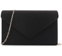 BBjinronjy Clutch-Geldbörse für Damen, Abendtaschen, Handtaschen für Hochzeit, Party, Cocktail, Abschlussball, Wildlederimitat, Umhängetasche, schwarz 2