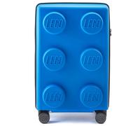 BBM Bags Signature Brick 2x3 Trolley aus recycelbarem PP Kunststoff, Reisetrolley 35 Liter Volumen, Kindertrolley mit TSA Schloss, Trolleykoffer mit 4 Doppellauf Rollen, Kinder Koffer stapelbar, Blau