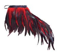BBOHSS Damen Federn Schal Schal Mode One Shoulder Punk Gothic Halloween Karneval Party Tanzgeschirr Dekoration (Rot)