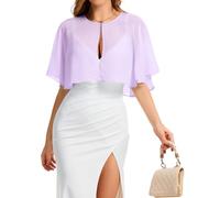 Bbonlinedress Chiffon Capes Damen Bolero elegant Sommer Schultertuch Weiche Capelets Hochzeits Umhänge Tücher für Kleider Lavender