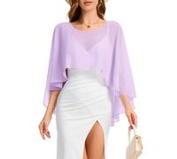 Bbonlinedress Chiffon Capes Damen Sommer Weiche Capelets leichte Tücher Wraps für Abendkleider Schal Stola elegant Umhang Lavender