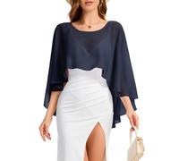 Bbonlinedress Chiffon Capes Damen Sommer Weiche Capelets leichte Tücher Wraps für Abendkleider Schal Stola elegant Umhang Navy